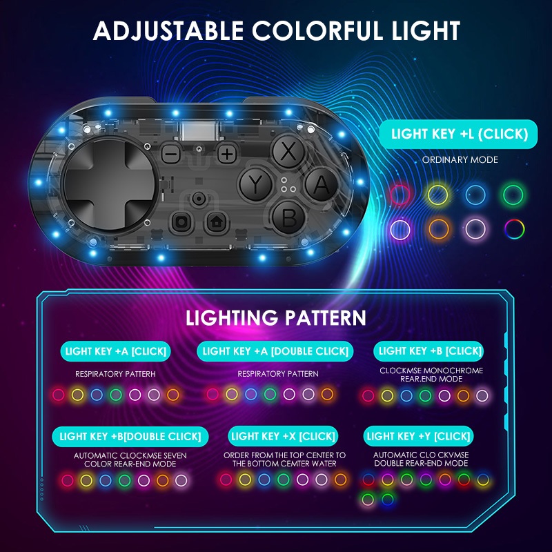 Bộ điều khiển trò chơi Mini không dây Maoedge Tay cầm chơi Game Bluetooth cho Nintendo Switch PC Android iOS Bộ điều khiển