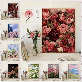 MOZI ✨40 * 50cm / 30 * 40cm Hoa tranh tô màu theo số tranh số hóa tranh sơn dầu số hoá bộ tô màu theo số tranh sơn dầu số hoáDIY Kỹ Thuật Số Tranh Sơn Dầu Làm Đầy Tranh Vẽ Tay Tranh Acrylic Vẽ Tay Tranh Tô Màu Tranh Trang Trí Nhà Cửa Tranh
