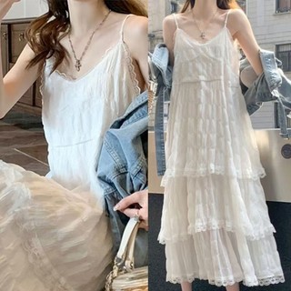 Phụ Nữ Thanh Lịch Mùa Hè Thường Ngày Ren Trơn Đầm Maxi Dài Có Sẵn Hàng Mới
