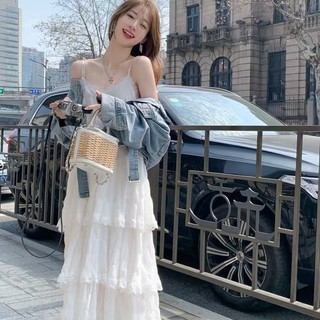 Phụ Nữ Thanh Lịch Mùa Hè Thường Ngày Ren Trơn Đầm Maxi Dài Có Sẵn Hàng Mới