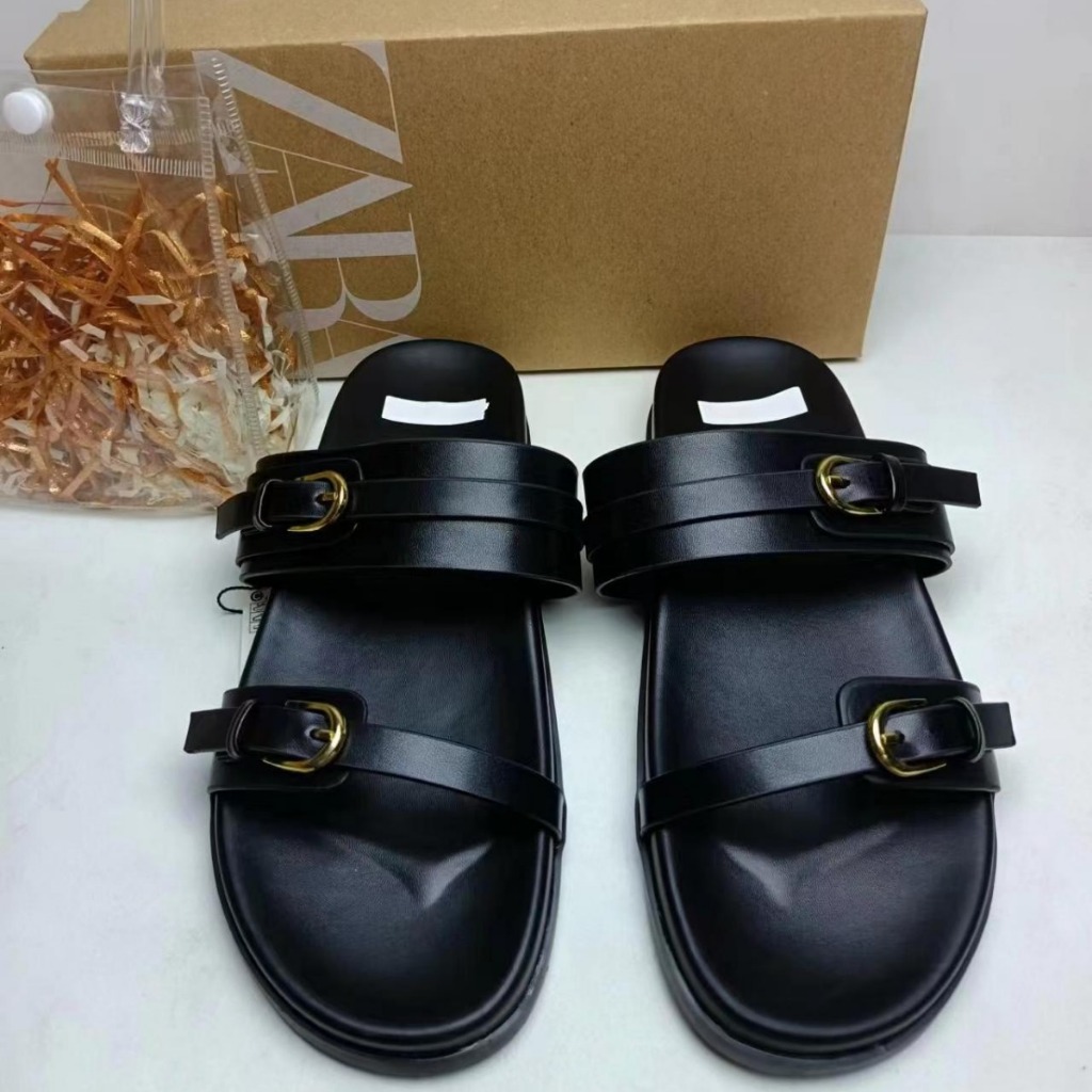 Dép nữ đế dày khóa kim loại thời trang mới ZARA