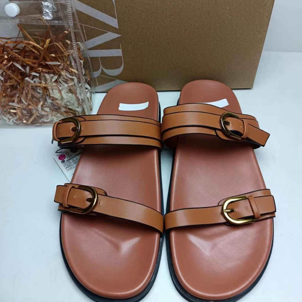 Dép nữ đế dày khóa kim loại thời trang mới ZARA