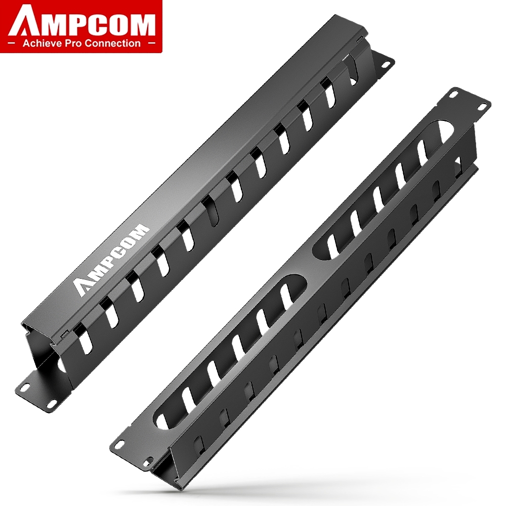 Ampcom 1U Rack Mount Cable Management 19 inch, 12 / 24 Khe Cắm Kim Loại ...
