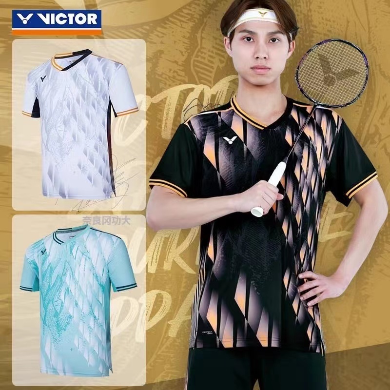 Áo thun Victor thoáng mát dành cho cả nam và nữ, phù hợp cho các hoạt động thể thao như bóng chuyền và chạy bộ