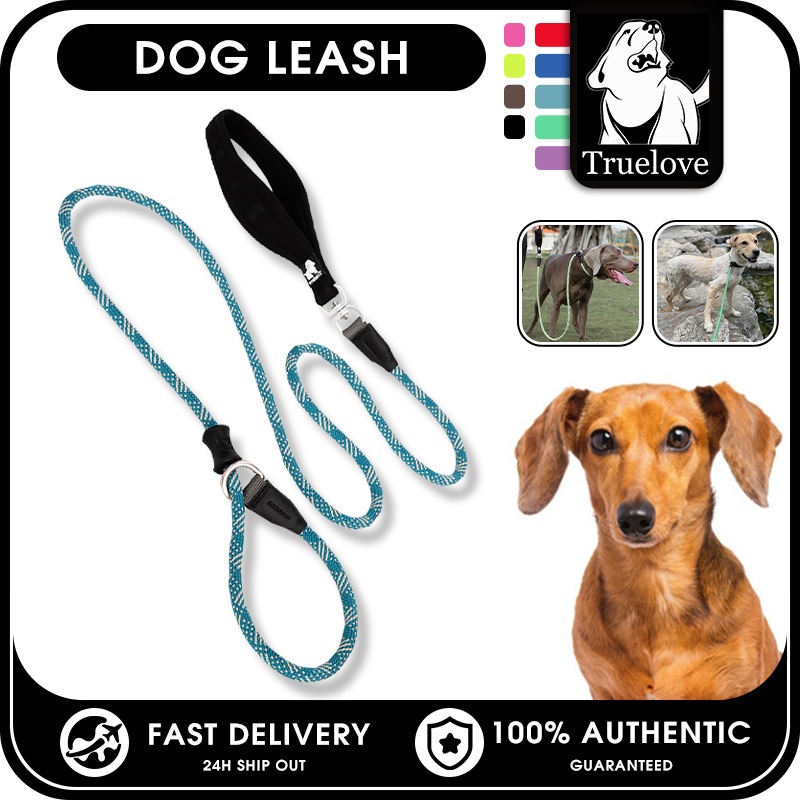 TRUELOVE Dây trượt cho chó có thể điều chỉnh Dây xích Nylon mạnh mẽ Huấn luyện thú cưng Dây leo núi có đệm mềm Tay cầm cho chó nhỏ vừa lớn