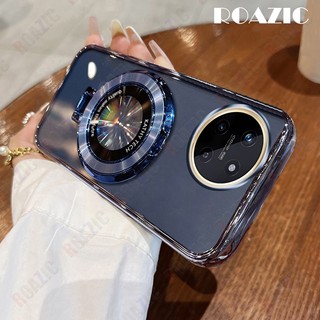 Dành Cho Realme 11 4G / Realme 11 4G NFC Sang Trọng Mạ Cạnh Ốp Điện Thoại Trong Suốt Có Chân Đế Tròn Silicon Mềm Chống Rơi Ốp Lưng SY05
