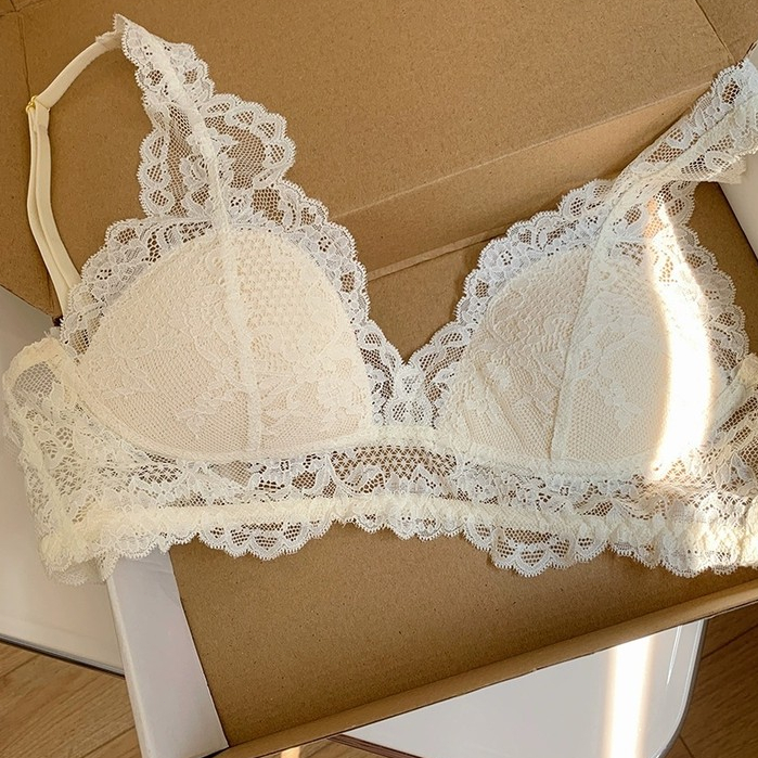 Tinh Khiết Desire Phong Cách Gạc Ren Quần Lót Nữ Mỏng Phong Cách Lớn Ngực Nhìn Nhỏ Thoải Mái Đẹp Lưng Áo Ngực Gợi Cảm 2024 Bán Chạy Phong Cách