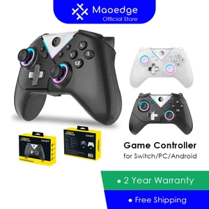 Maoedge Hall Trigger Tay cầm chơi Game không dây Đèn RGB Bộ điều khiển trò chơi Bluetooth cho Nintendo Switch Bộ điều khiển điện thoại PC