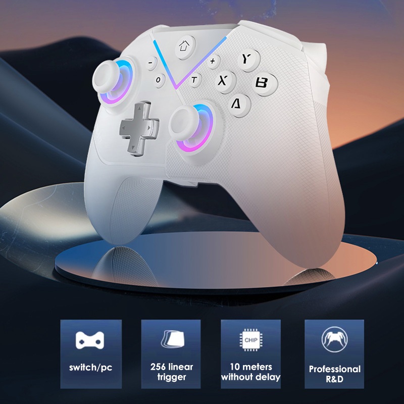 Maoedge Hall Trigger Tay cầm chơi Game không dây Đèn RGB Bộ điều khiển trò chơi Bluetooth cho Nintendo Switch Bộ điều khiển điện thoại PC