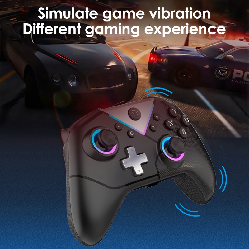 Maoedge Hall Trigger Tay cầm chơi Game không dây Đèn RGB Bộ điều khiển trò chơi Bluetooth cho Nintendo Switch Bộ điều khiển điện thoại PC