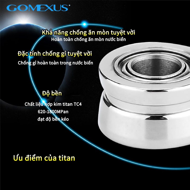 Ảnh Gomexus D109 Con lăn dây máy câu Shimano hợp kim titan Vòng Bi Thích Hợp Quay Câu Cá Phụ Kiện Mịn Xoay Cao Độ Cường Lực Cao 3
