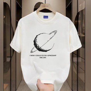 ✨Hàng có sẵn✨WASSUP moonscape -Áo thun nam mới! 100% cotton, thời trang, Unisex
