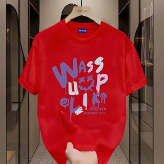 ✨Hàng có sẵn✨WASSUP Graffiti Maker -Áo thun nam mới! 100% cotton, thời trang, Unisex