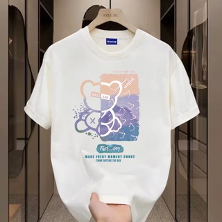 ✨Hàng có sẵn✨WASSUP gloomy bear -Áo thun nam mới! 100% cotton, thời trang, Unisex