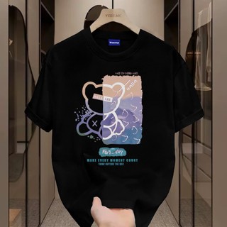 ✨Hàng có sẵn✨WASSUP gloomy bear -Áo thun nam mới! 100% cotton, thời trang, Unisex