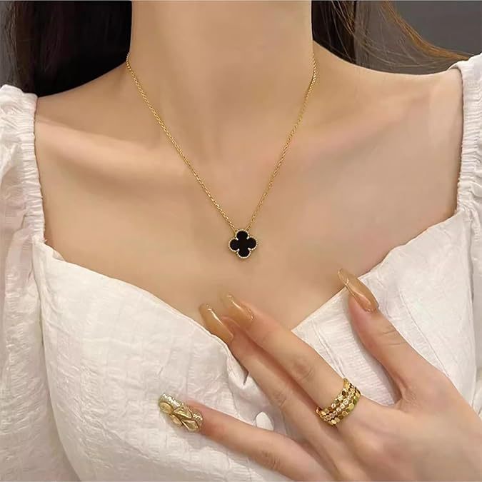 Thời trang hai mặt vỏ cỏ bốn lá thiết kế hình vòng cổ nữ để mặc hàng ngày quà tặng sinh nhật
