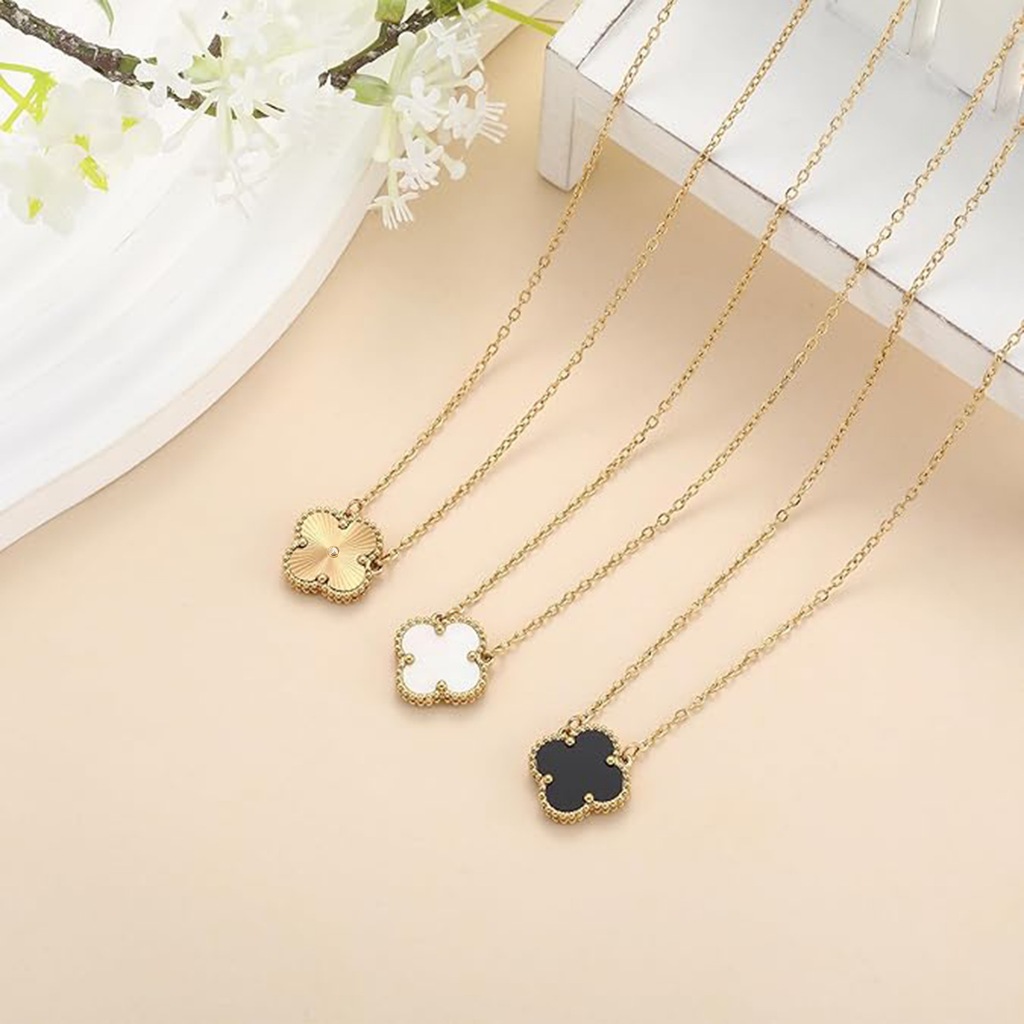 Thời trang hai mặt vỏ cỏ bốn lá thiết kế hình vòng cổ nữ để mặc hàng ngày quà tặng sinh nhật