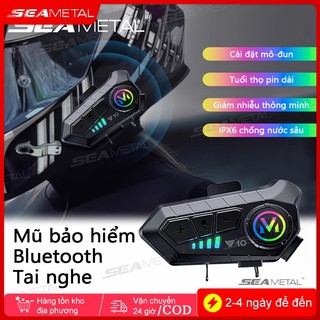 SEAMETAL Chống NướcTai Nghe Liên Lạc Bluetooth 5.3, Bộ Đàm Gắn Mũ Bảo Hiểm, Gắn Mũ Bảo Hiểm Xe Mô Tô