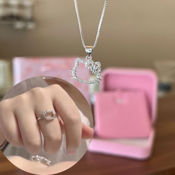 🎀 yakult 🎀Hello Kitty Quà Tặng Sinh Nhật Vòng Cổ Kitty Nữ Ngọt Ngào Và Đáng Yêu Mặt Dây Chuyền Xương Đòn Dây Xích