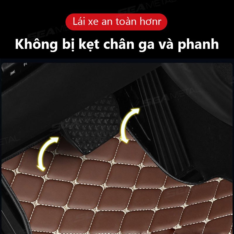 Thảm lót sàn ô tô SEAMETAL Da PU Tấm lót chân chống nước 4 Cái / bộ Thảm ô tô đa năng Phụ kiện nội thất