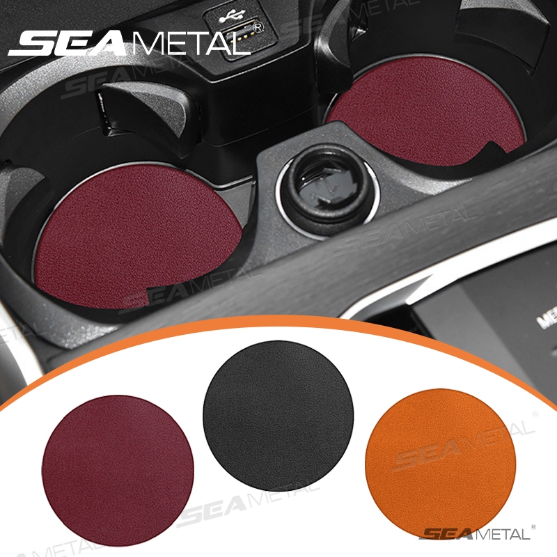 SEAMETAL Bộ 2 Đế Lót Cốc Bằng Microfiber Da Chống Trượt Tiện Dụng Cho Xe Hơi