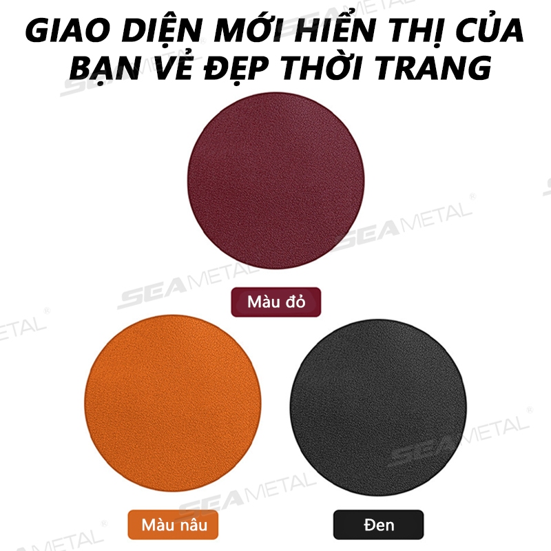SEAMETAL Bộ 2 Đế Lót Cốc Bằng Microfiber Da Chống Trượt Tiện Dụng Cho Xe Hơi