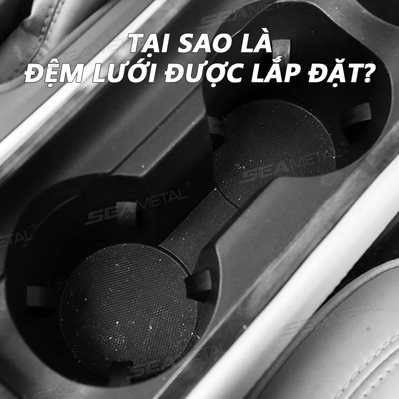 SEAMETAL Bộ 2 Đế Lót Cốc Bằng Microfiber Da Chống Trượt Tiện Dụng Cho Xe Hơi