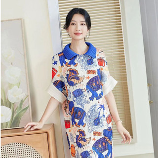 Miyake Đầu Mùa Xuân Phong Cách Mới Đơn Mờ In Hình Thời Trang Sang Trọng Rời Ôm Hơn Nhìn Ple