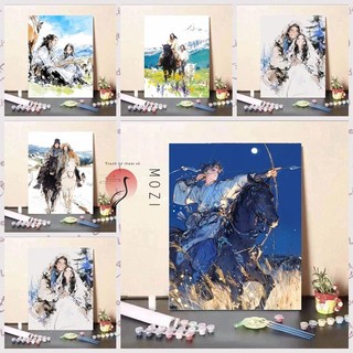 MOZI✨40 * 50cm / 30 * 40cm cặp đôi thảo nguyên tranh tô màu theo số bộ tô màu theo số tranh sơn dầu số hoá tranh số hóa Thảo Nguyên Cặp Đôi Tự Làm Tranh Sơn Dầu Kỹ Thuật Số Tranh Làm Đầy Tranh Vẽ Tay Tranh Acrylic Tranh Trang Trí Nhà Cửa Tranh