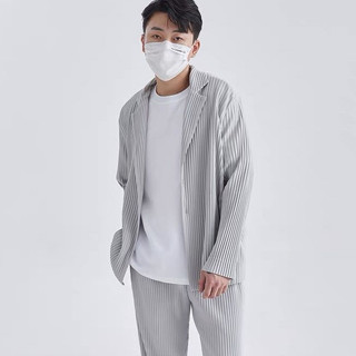Miyake Áo Khoác Vest Dáng Rộng Xếp Ly Thời Trang Cao Cấp Lịch Lãm Cho Nam