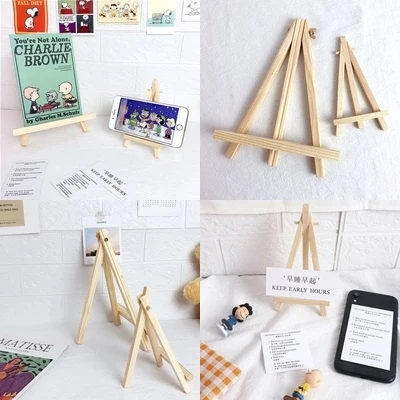 Giá trưng bày bằng gỗ Bàn Tên Thẻ Đứng Trẻ Em Tranh Thủ Công Kệ Để Bàn Mini Easel Khung Gấp Chân Máy