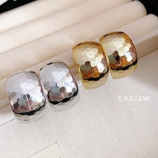 DREJEW Bông tai hình chữ C rộng vành kim cương xuyên biên giới mới thiết kế đơn giản bông tai thích hợp bông tai cao cấp dành cho nữ không gây dị ứng