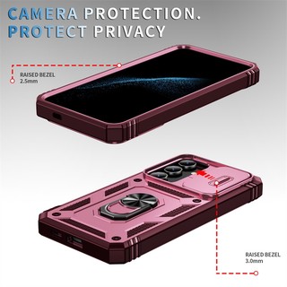 Giáp Chống Sốc 360° Xoay Vòng Kim Loại Giá Đỡ Dành Cho Samsung Galaxy Note A06 A15 A16 A25 A35 A55 20 Ultra 5G Đẩy Kéo Camera Bảo Vệ Mặt Sau Vỏ