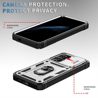 Giáp Chống Sốc 360° Xoay Vòng Kim Loại Giá Đỡ Dành Cho Samsung Galaxy Note A06 A15 A16 A25 A35 A55 20 Ultra 5G Đẩy Kéo Camera Bảo Vệ Mặt Sau Vỏ