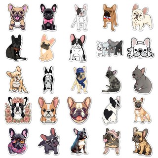 Bộ 50 Pháp Bulldog Hoạt Hình Động Vật Graffiti DIY Laptop Điện Thoại Hành Lý Cốc Chống Thấm Nước Miếng Dán