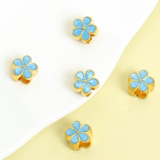 10 Chiếc 8 Màu Hoa Mai / Sakura Men Miếng Đệm Hạt DIY Bện Dây Đỏ Vòng Tay Anklets Kẹp Tóc Trang Trí Năm Cánh Hoa Lỗ Lớn Hai Mặt Nhỏ Giọt Dầu Hợp Kim Hạt