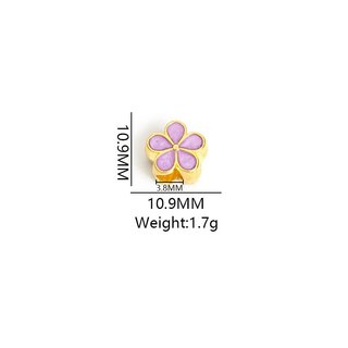 10 Chiếc 8 Màu Hoa Mai / Sakura Men Miếng Đệm Hạt DIY Bện Dây Đỏ Vòng Tay Anklets Kẹp Tóc Trang Trí Năm Cánh Hoa Lỗ Lớn Hai Mặt Nhỏ Giọt Dầu Hợp Kim Hạt
