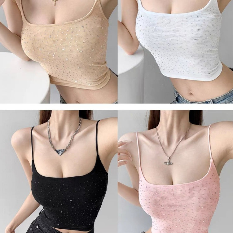 Hot Girl Hot Diamond với Ngực Pad Gợi Cảm Camole Nữ Mùa Hè