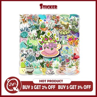 Bộ 50 Ấm Trà Cây Dễ Thương Graffiti Hoạt Hình Miếng Dán DIY Laptop Điện Thoại Hành Lý Cốc Chống Thấm Nước Miếng Dán