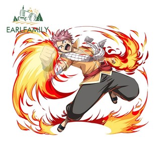 EARLFAMILY 13cm Fairy Tail Natsu Dragneel Nhãn Dán Xe Hơi Cá Tính Laptop Máy Điều Hòa Không Khí Xe Máy Vinyl Chống Thấm Nước Decal Vui Nhộn Đồ Họa