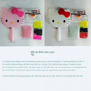 Gương trang điểm cầm tay Kitty Tay cầm đầu mèo Kt Gương trang điểm cho mèo Gương trang điểm cầm tay Màu hồng Sáng tạo Kitty Tay cầm hoạt hình Gương mỹ phẩm Trẻ em Kitty Handheld Makeup Mirror【Chiosala12】