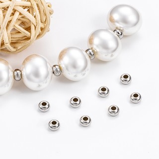 Hạt Thép Không Gỉ Miếng Đệm Hạt Tự Làm Phụ Kiện Trang Sức Handmade Vòng Tay Gioăng Phẳng Tròn Hạt