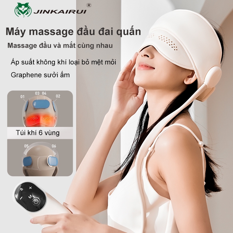 Máy Massage Đầu Và Mắt  Mát Xa Đầu Mát Xa Mắt Giúp Thư Giãn JINKAIRUI chạy điện sưởi ấm giảm đau đầu cho giấc ngủ/thư giãn chăm sóc sức khỏe