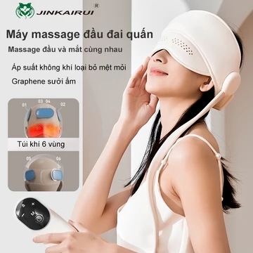Máy Massage Đầu Và Mắt Mát Xa Đầu Mát Xa Mắt Giúp Thư Giãn JINKAIRUI chạy điện sưởi ấm giảm đau đầu cho giấc ngủ/thư giãn chăm sóc sức khỏe
