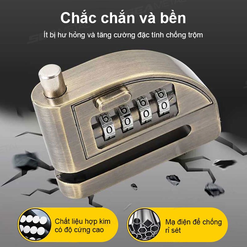 khóa đĩa xe máy SEAMETAL chống trộm chất liệu thép nguyên khối thiết kế thông minh an toàn tuyệt đối