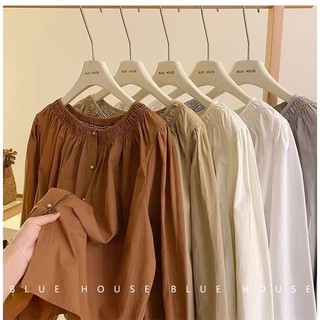 Phong Cách Hàn Quốc Nữ Nữ Rời Đèn Lồng Áo Sơ Mi Tay Dài Áo Baju Baju Wanita Lengan Panjang