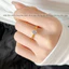 Nhẫn titan nữ không gỉ mạ vàng 18k thiết kế trơn gắn đá pha lê lấp lánh thời trang sang trọng