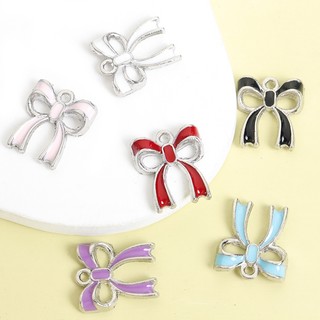 20 Chiếc Thời Trang Nhiều Màu Thắt Nơ Men Nhỏ Giọt Dầu Quyến Rũ, Mặt Dây Hợp Kim Nơ Sống Động Dễ Thương Cho DIY Phong Cách Công Chúa Ngọt Ngào Cô Gái Vòng Cổ Vòng Tay Bông Tai Móc Khóa Túi Phụ Kiện