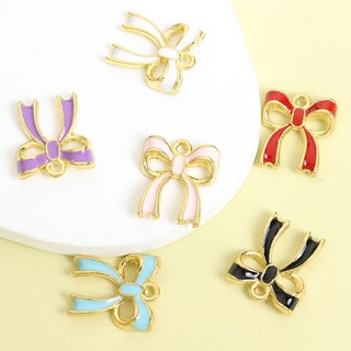 20 Chiếc Thời Trang Nhiều Màu Thắt Nơ Men Nhỏ Giọt Dầu Quyến Rũ, Mặt Dây Hợp Kim Nơ Sống Động Dễ Thương Cho DIY Phong Cách Công Chúa Ngọt Ngào Cô Gái Vòng Cổ Vòng Tay Bông Tai Móc Khóa Túi Phụ Kiện