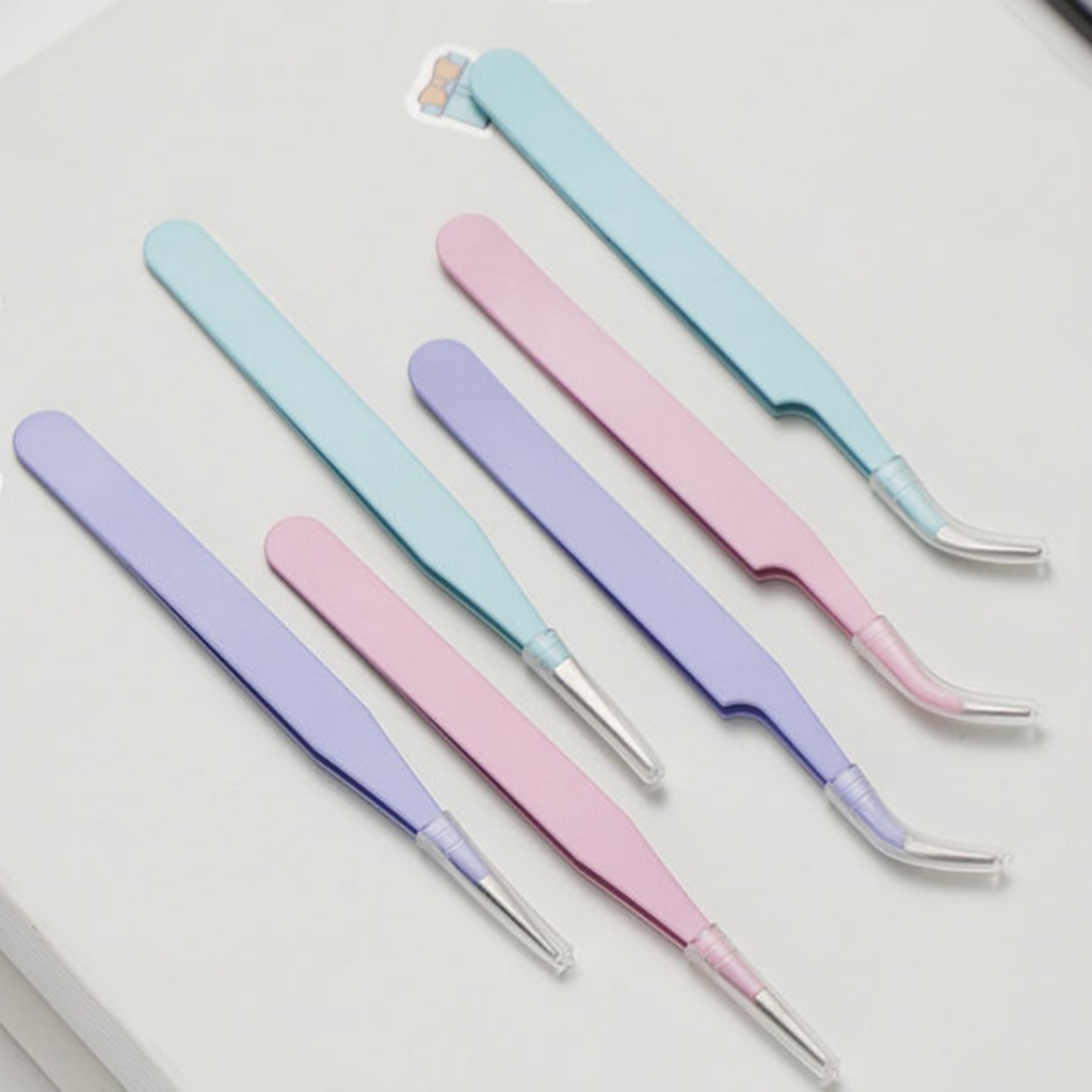IOIIK Nhíp Thẳng Chống Tĩnh Điện Móng Tay Chắc Chắn Nghệ Thuật Kim Cương Giả Nipper Nhíp
